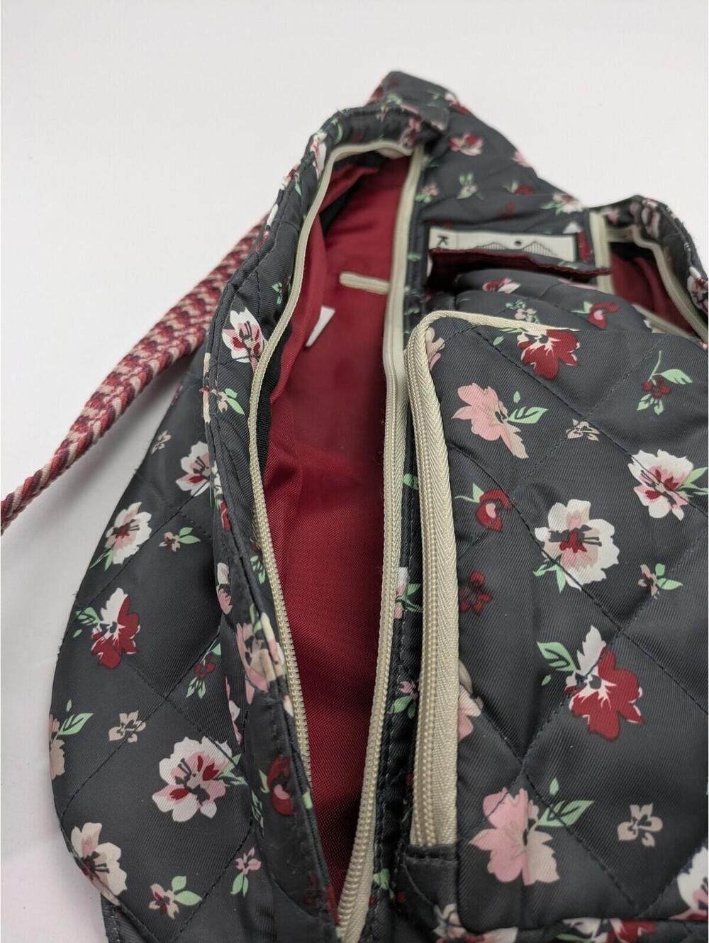KAVU Rope Sling Crossbody 1 Strap True Outdoor Wear Floral Gray Backpack Bag - Picture 3 of 5